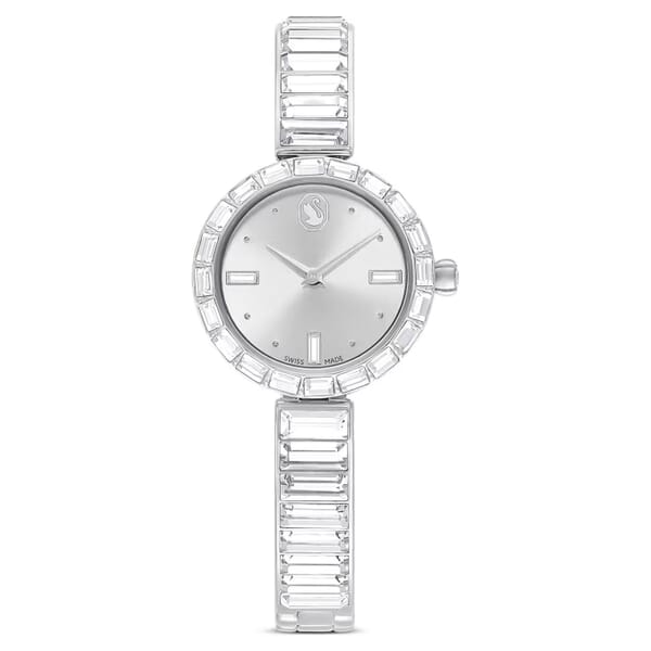 Swarovski klokke Matrix Bangle watch Swiss Made, Crystal bracelet, White, Stainless Steel - 5677487